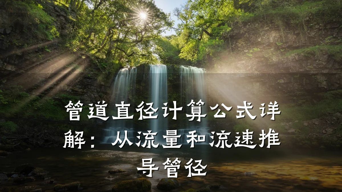 管道直径计算公式详解:从流量和流速推导管径