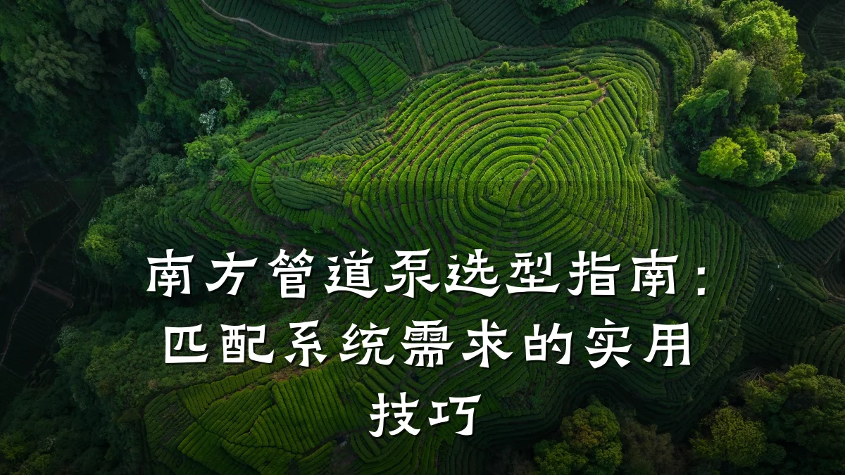 南方管道泵选型指南:匹配系统需求的实用技巧