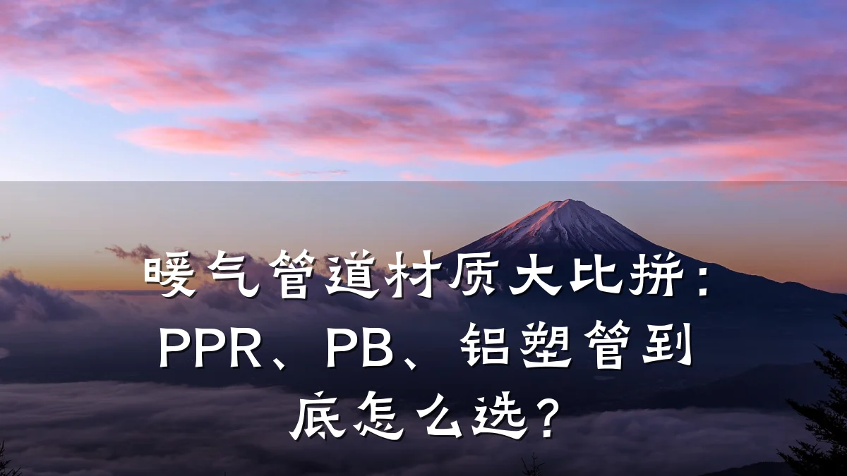 暖气管道材质大比拼:PPR、PB、铝塑管到底怎么选?
