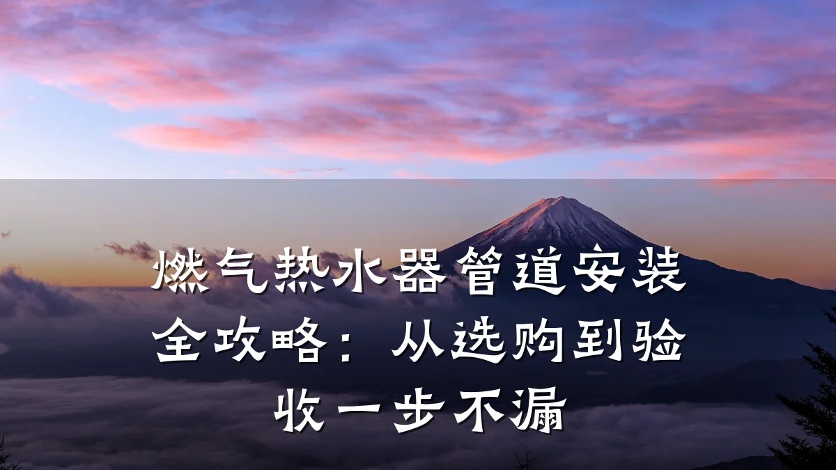 燃气热水器管道安装全攻略:从选购到验收一步不漏