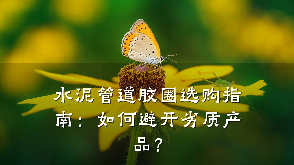 水泥管道胶圈选购指南:如何避开劣质产品?