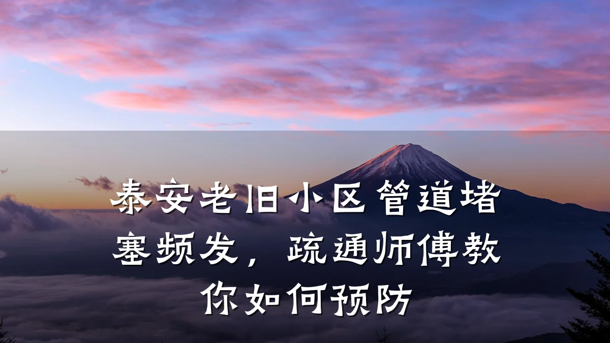 泰安老旧小区管道堵塞频发,疏通师傅教你如何预防
