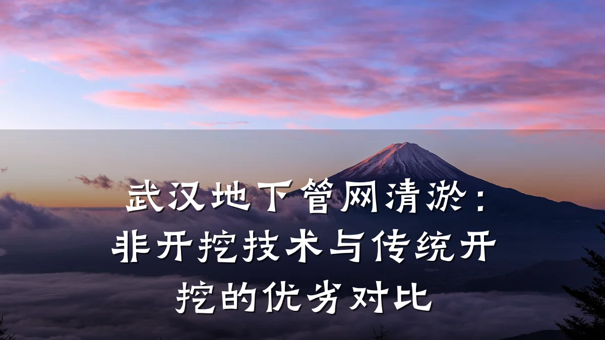 武汉地下管网清淤:非开挖技术与传统开挖的优劣对比