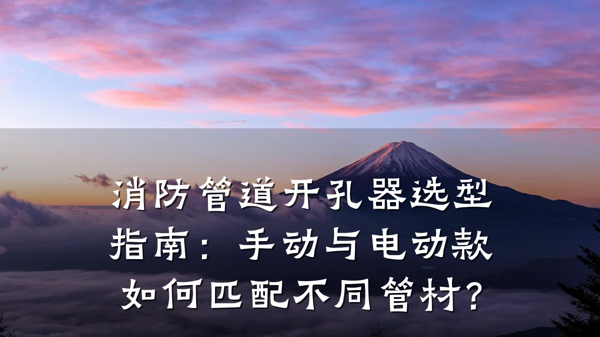 消防管道开孔器选型指南:手动与电动款如何匹配不同管材?