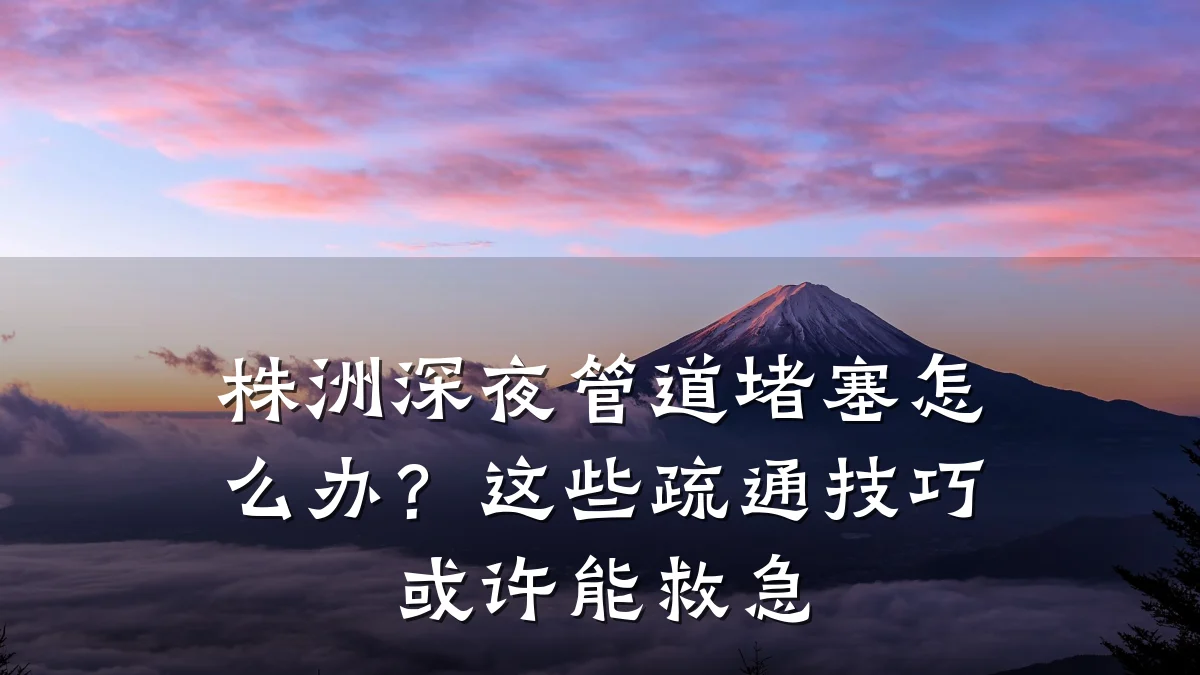 株洲深夜管道堵塞怎么办?这些疏通技巧或许能救急
