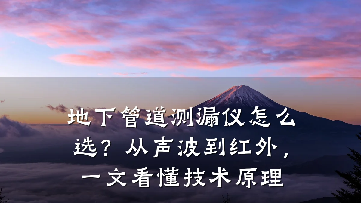 地下管道测漏仪怎么选?从声波到红外,一文看懂技术原理