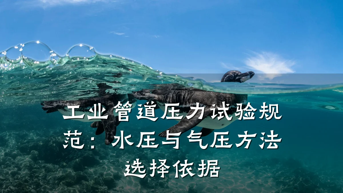 工业管道压力试验规范:水压与气压方法选择依据