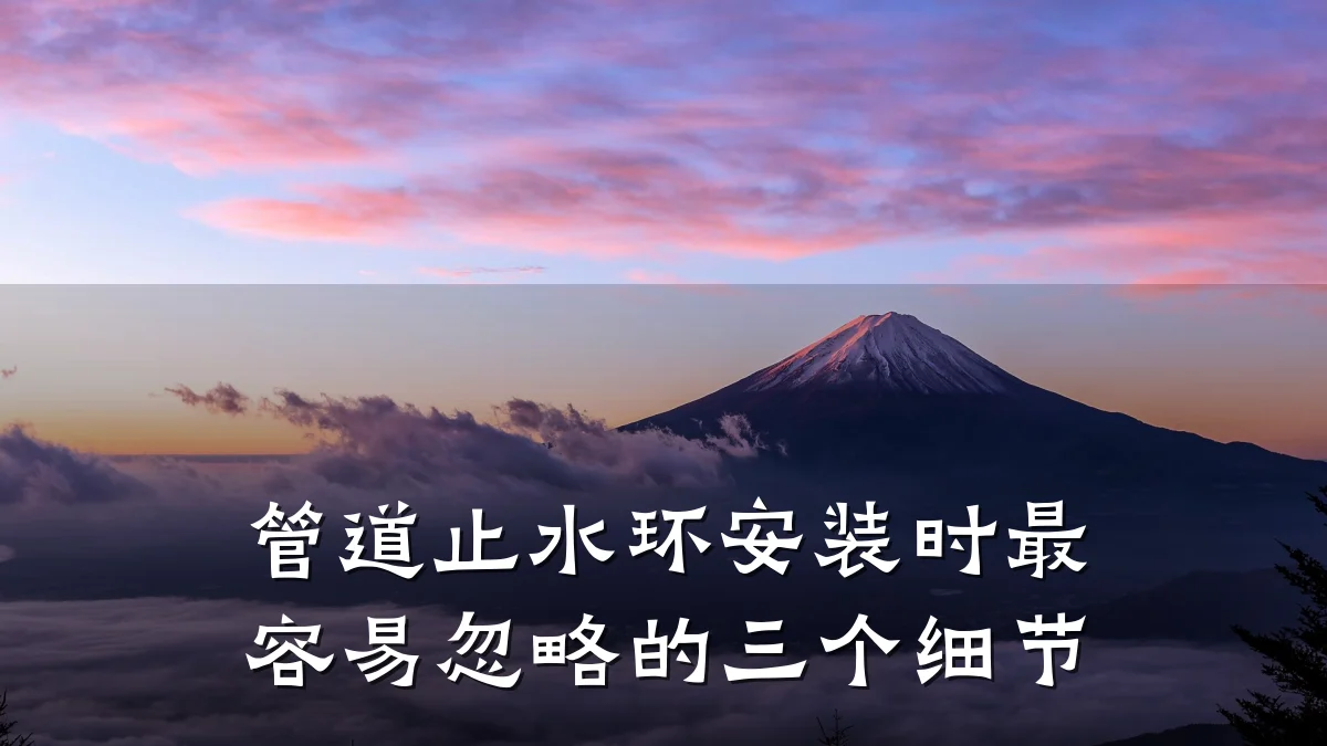 管道止水环安装时最容易忽略的三个细节