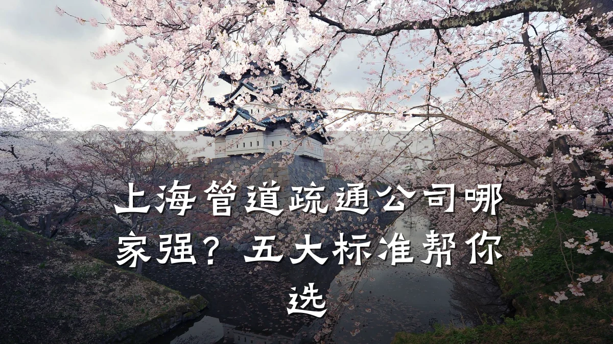 上海管道疏通公司哪家强?五大标准帮你选