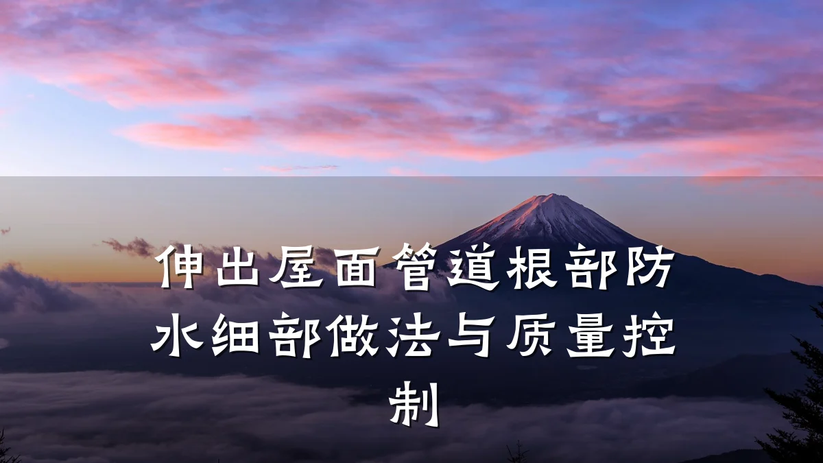 伸出屋面管道根部防水细部做法与质量控制