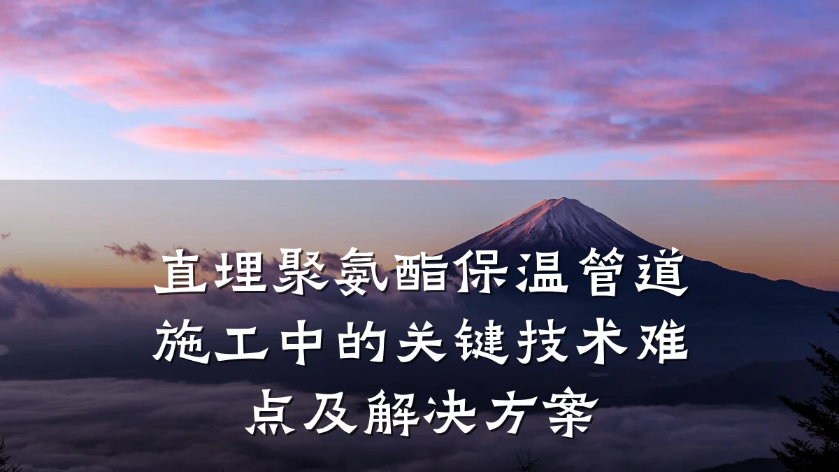 直埋聚氨酯保温管道施工中的关键技术难点及解决方案