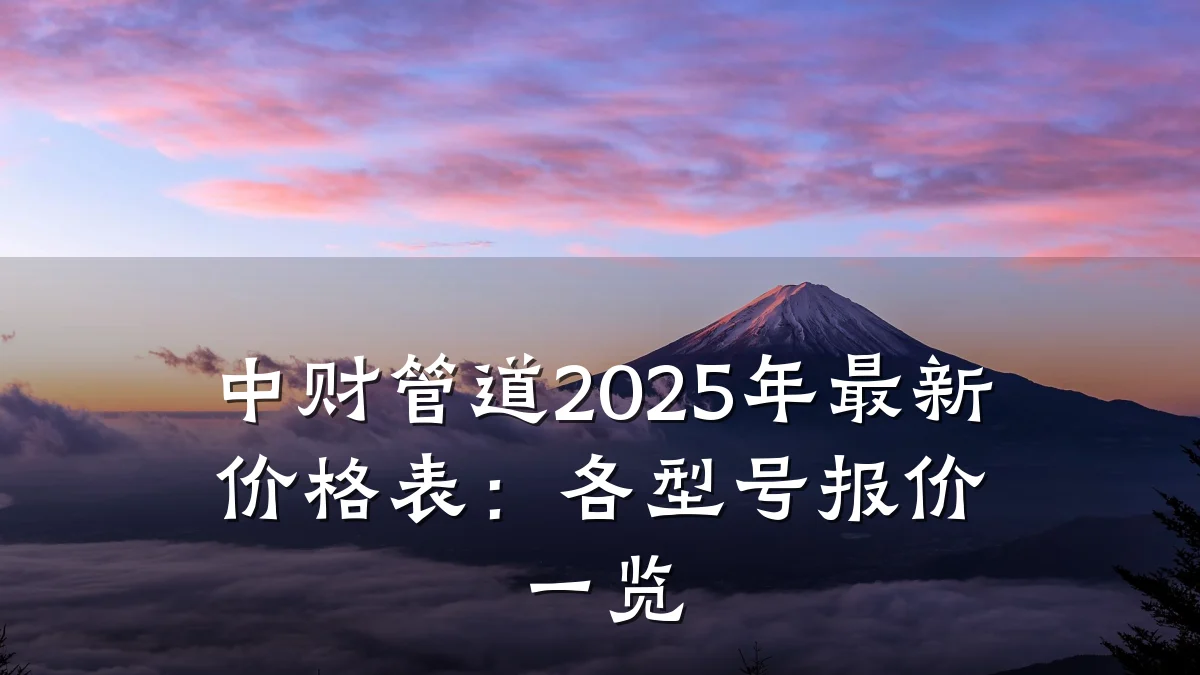 中财管道2025年最新价格表:各型号报价一览