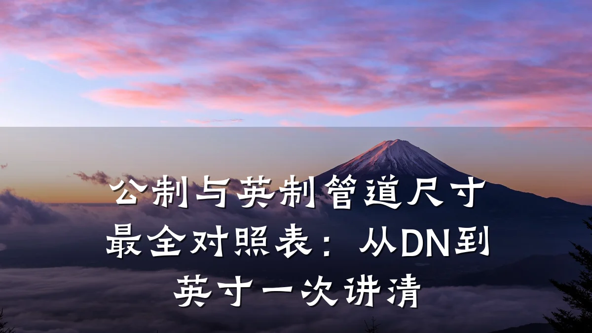 公制与英制管道尺寸最全对照表：从DN到英寸一次讲清