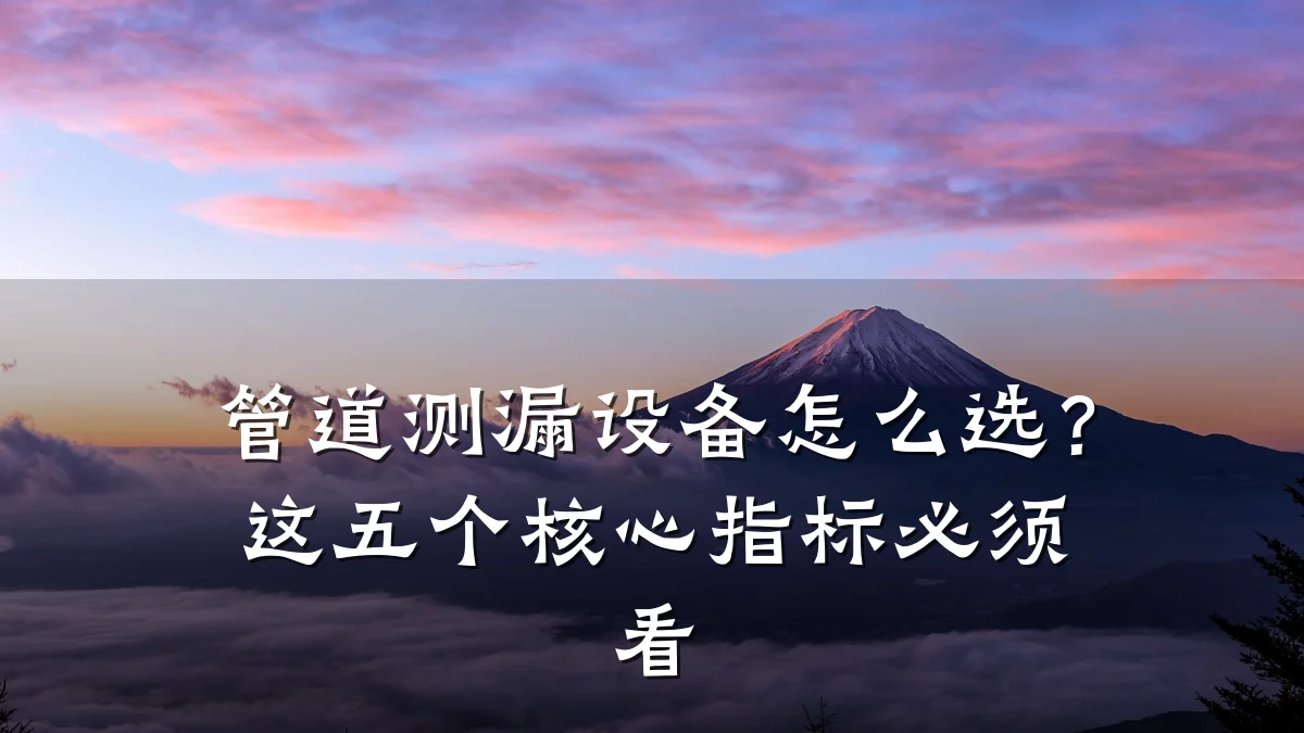 管道测漏设备怎么选？这五个核心指标必须看