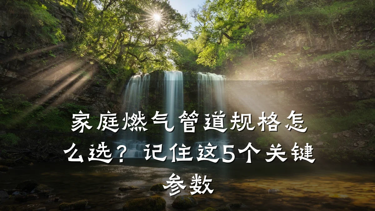 家庭燃气管道规格怎么选?记住这5个关键参数
