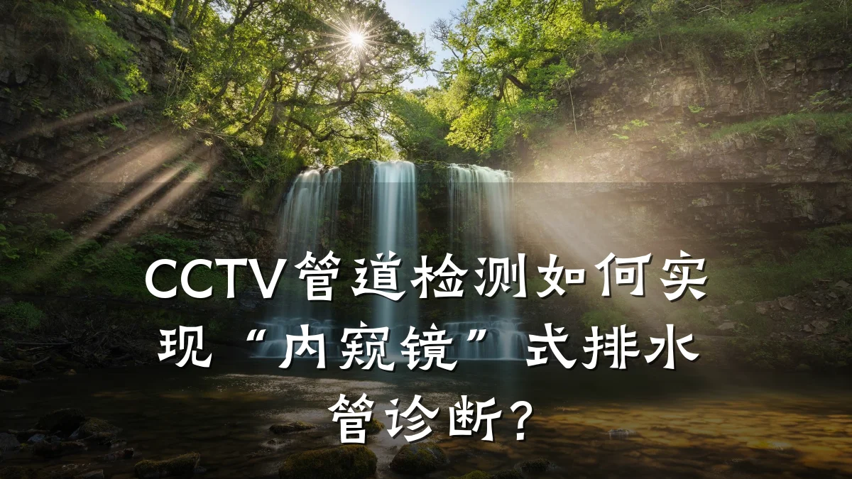 CCTV管道检测如何实现“内窥镜”式排水管诊断?