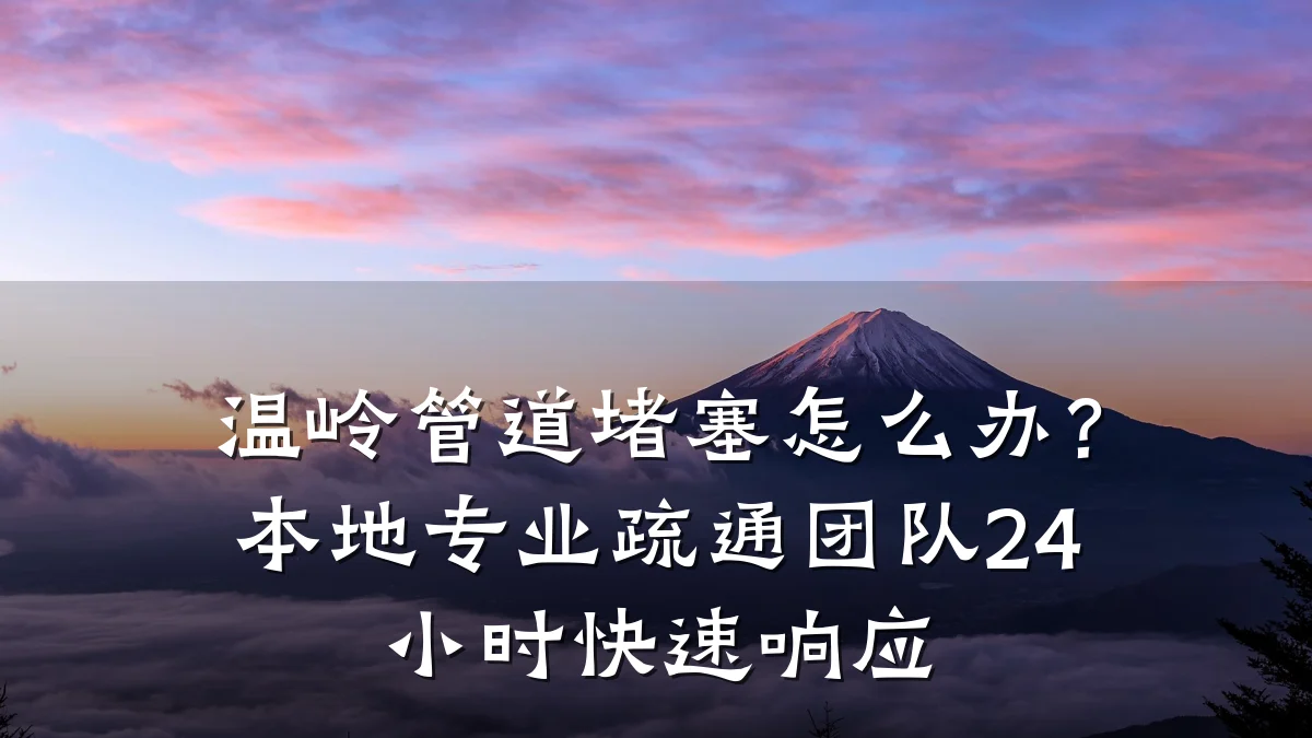 温岭管道堵塞怎么办?本地专业疏通团队24小时快速响应