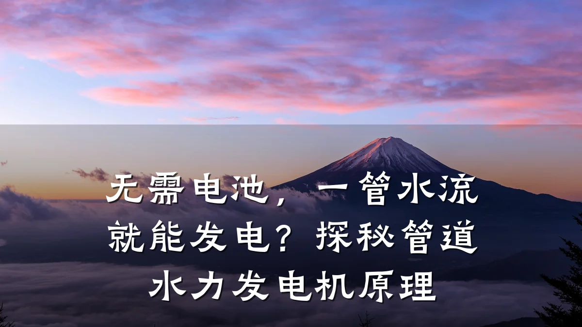 无需电池,一管水流就能发电?探秘管道水力发电机原理