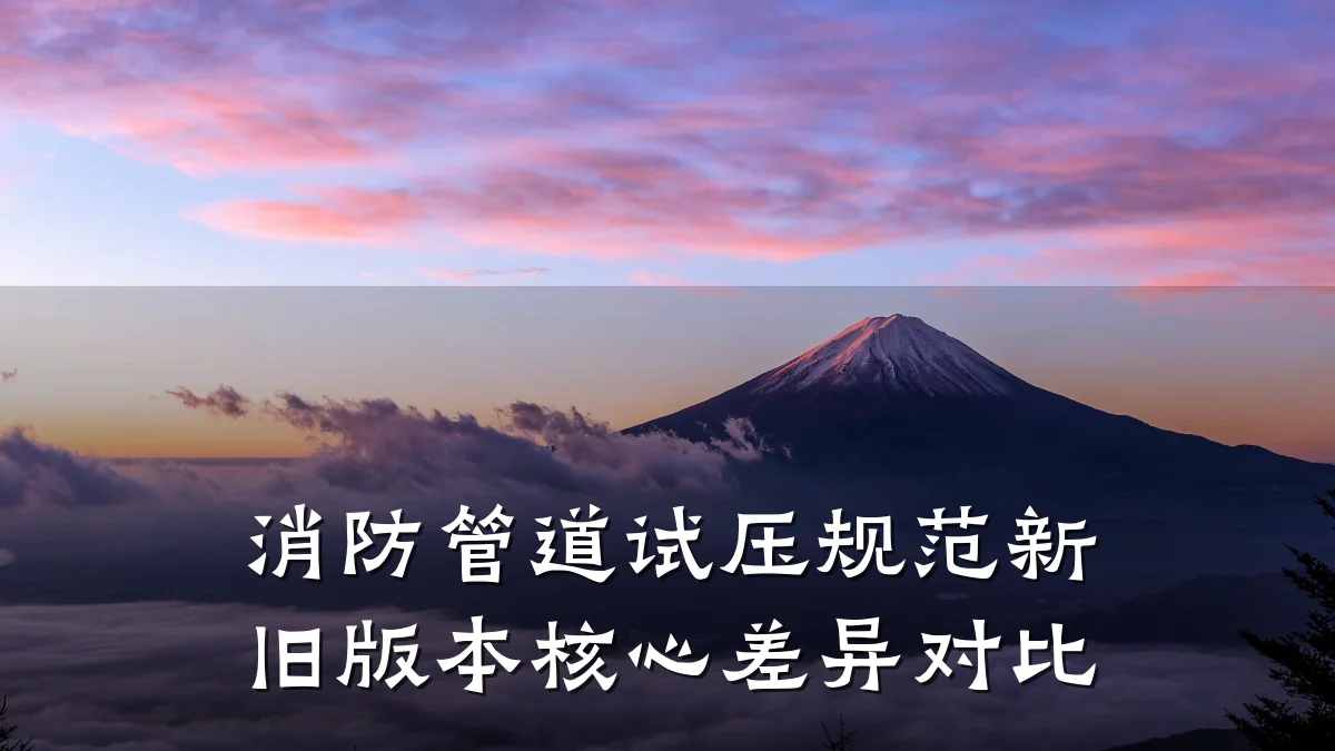 消防管道试压规范新旧版本核心差异对比