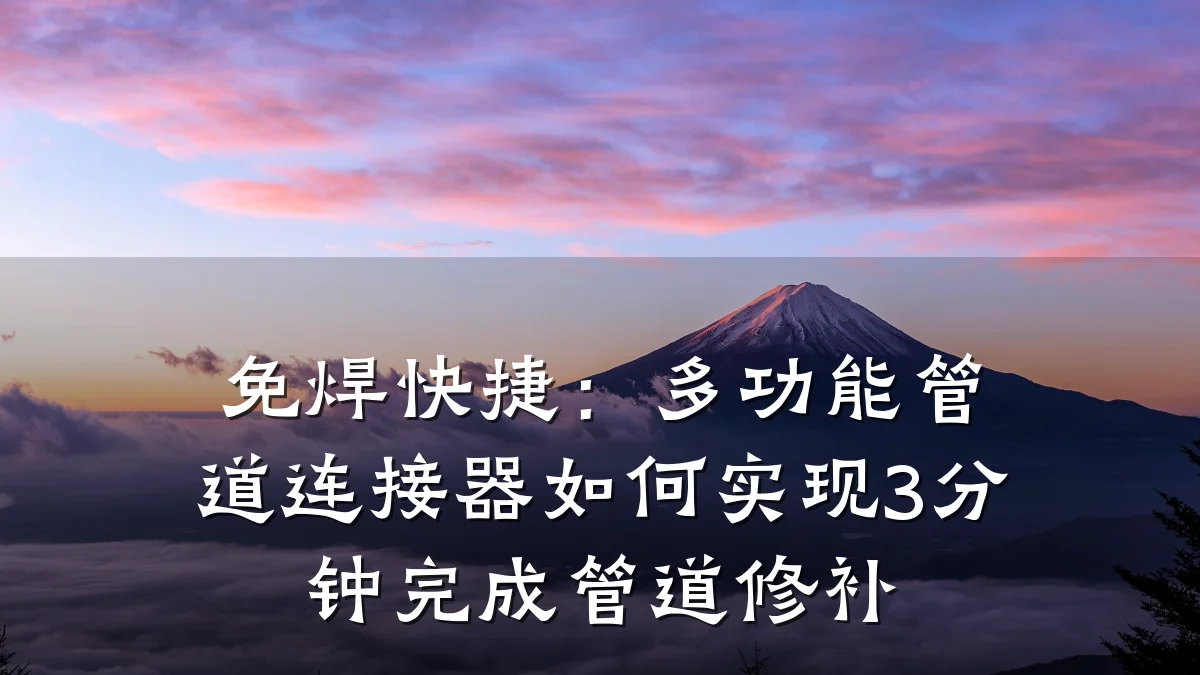 免焊快捷:多功能管道连接器如何实现3分钟完成管道修补