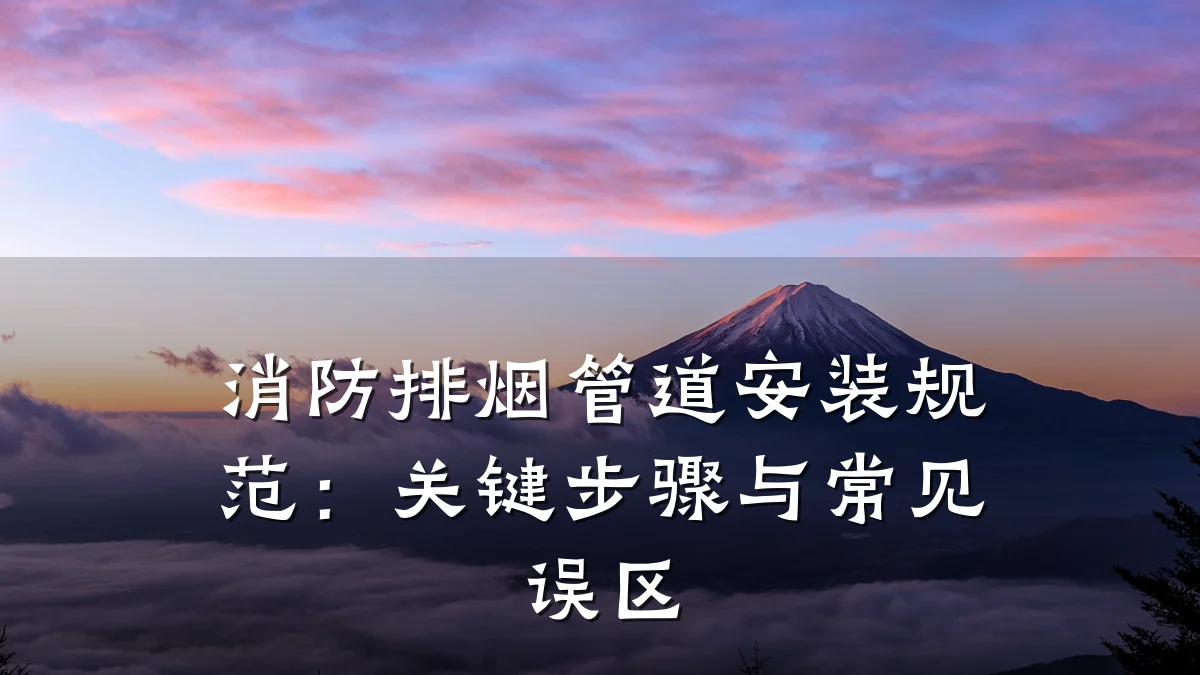 消防排烟管道安装规范:关键步骤与常见误区