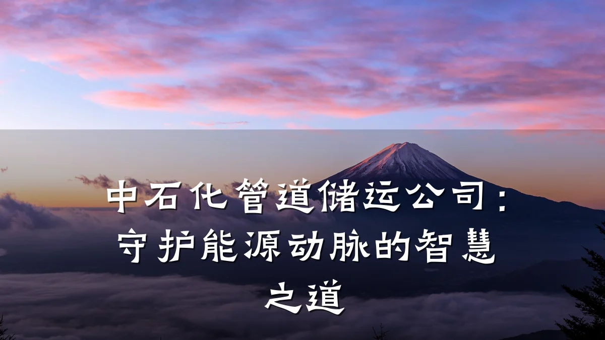 中石化管道储运公司:守护能源动脉的智慧之道