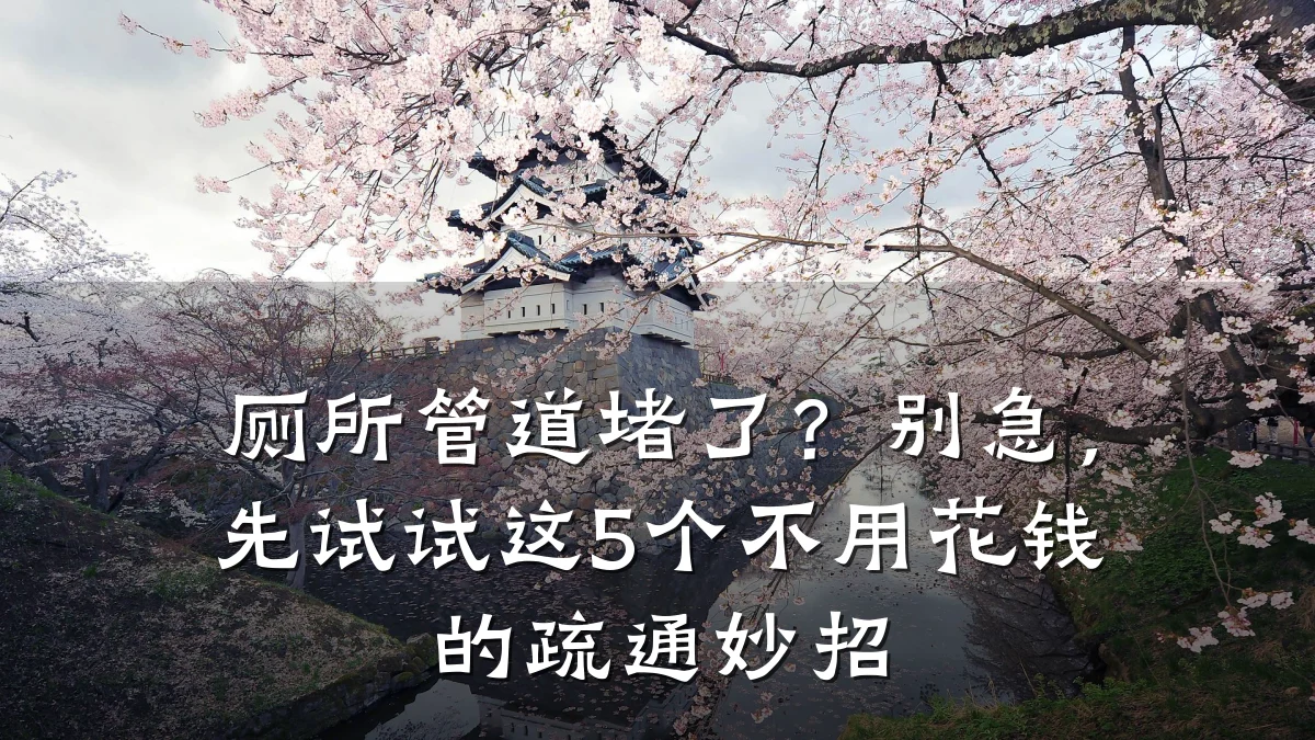 厕所管道堵了?别急,先试试这5个不用花钱的疏通妙招