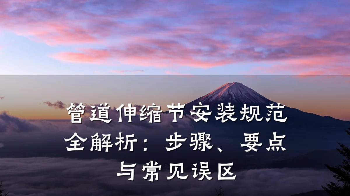 管道伸缩节安装规范全解析:步骤、要点与常见误区
