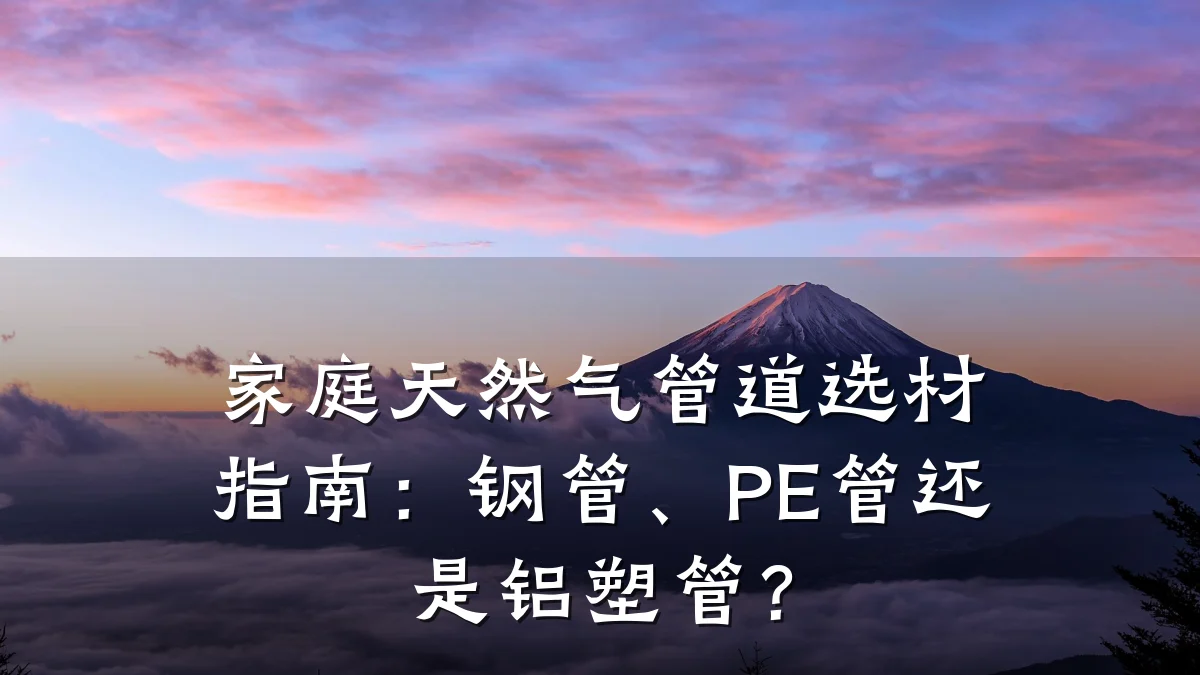 家庭天然气管道选材指南:钢管、PE管还是铝塑管?