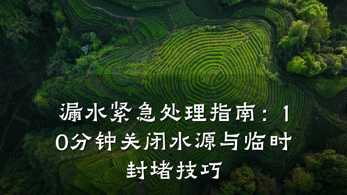 漏水紧急处理指南:10分钟关闭水源与临时封堵技巧