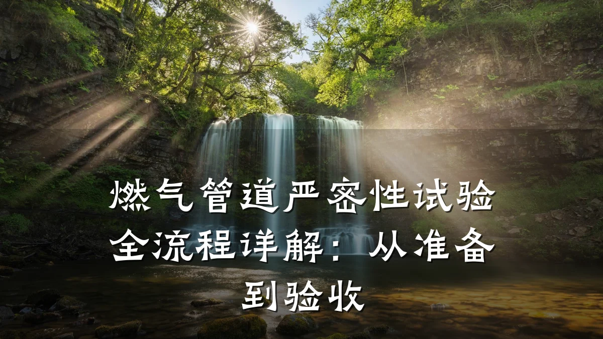 燃气管道严密性试验全流程详解:从准备到验收
