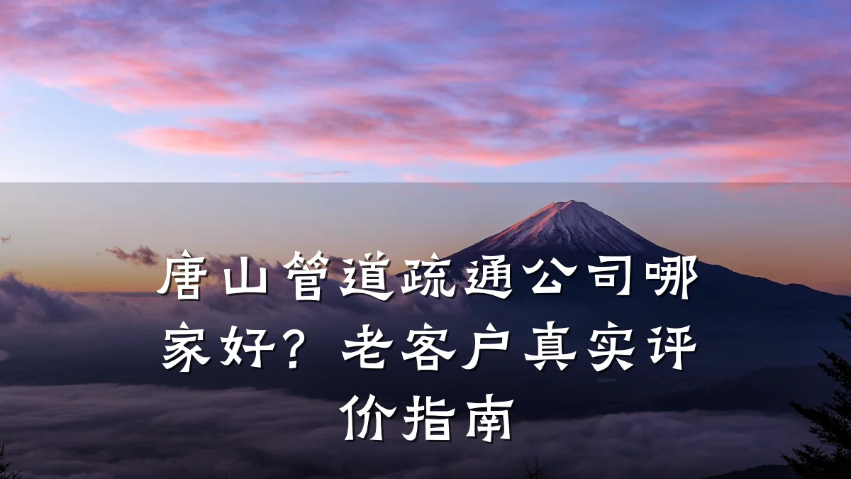唐山管道疏通公司哪家好?老客户真实评价指南