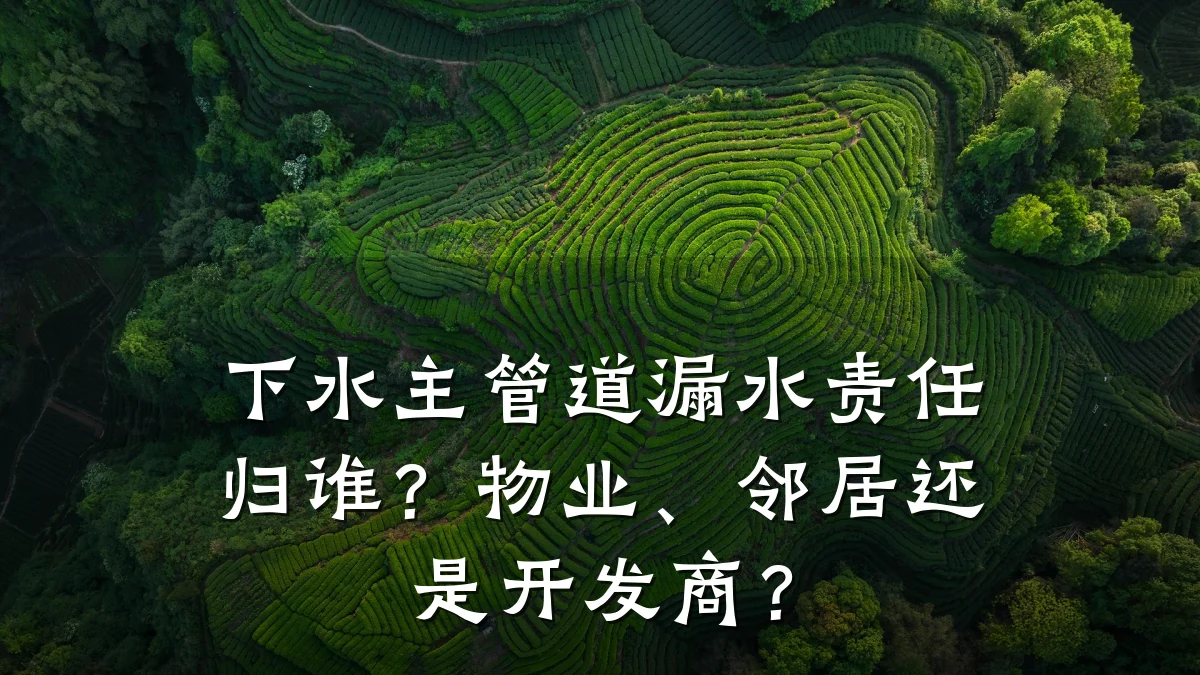 下水主管道漏水责任归谁?物业、邻居还是开发商?