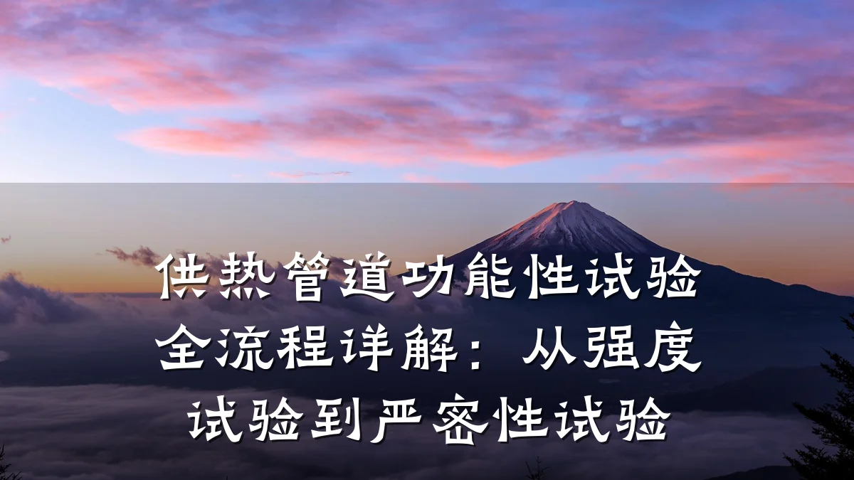 供热管道功能性试验全流程详解:从强度试验到严密性试验