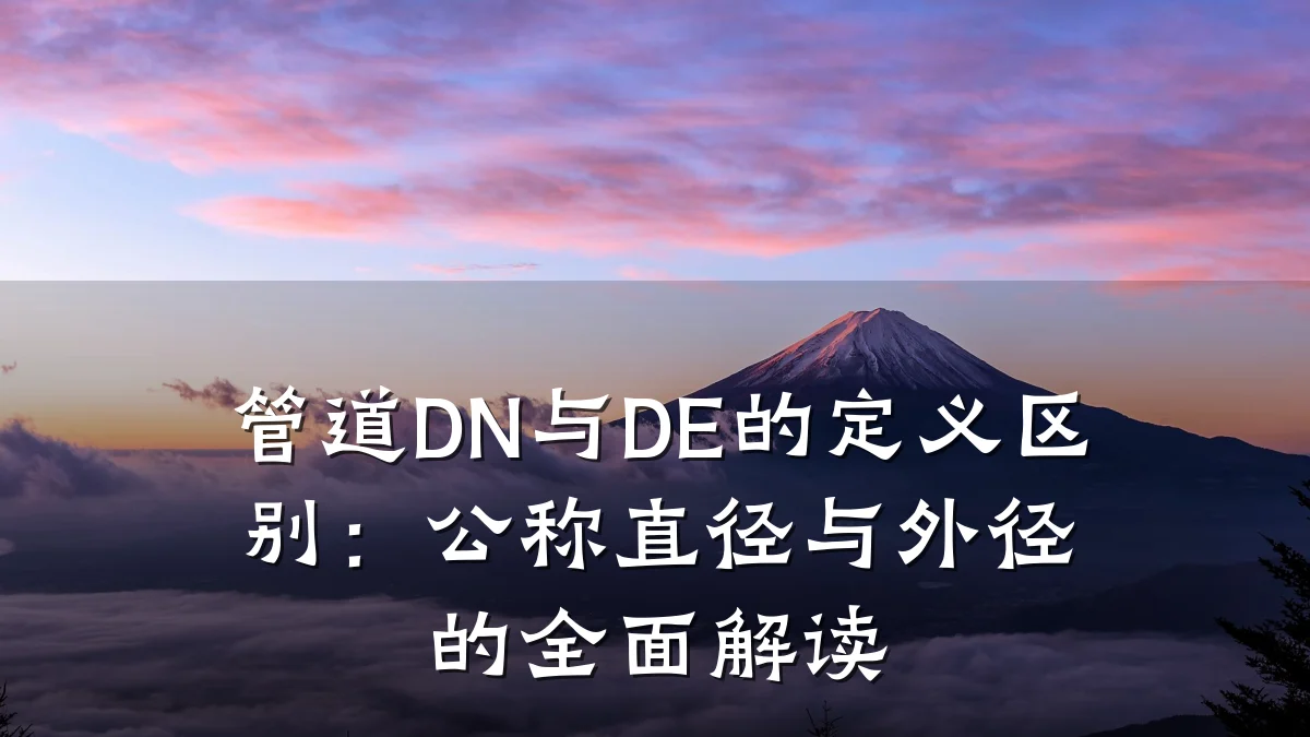 管道DN与DE的定义区别:公称直径与外径的全面解读