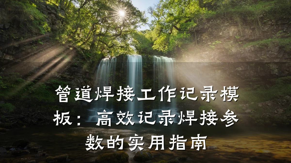 管道焊接工作记录模板:高效记录焊接参数的实用指南