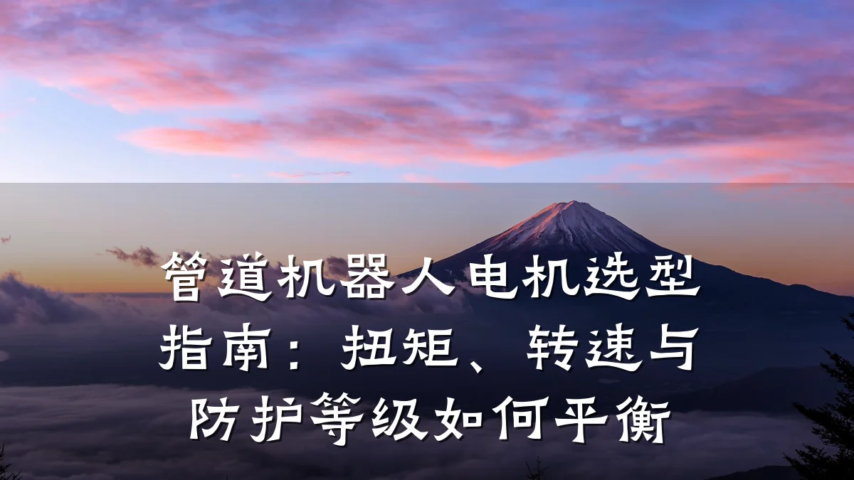 管道机器人电机选型指南:扭矩、转速与防护等级如何平衡