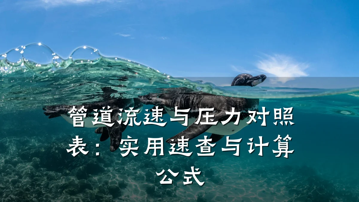 管道流速与压力对照表:实用速查与计算公式