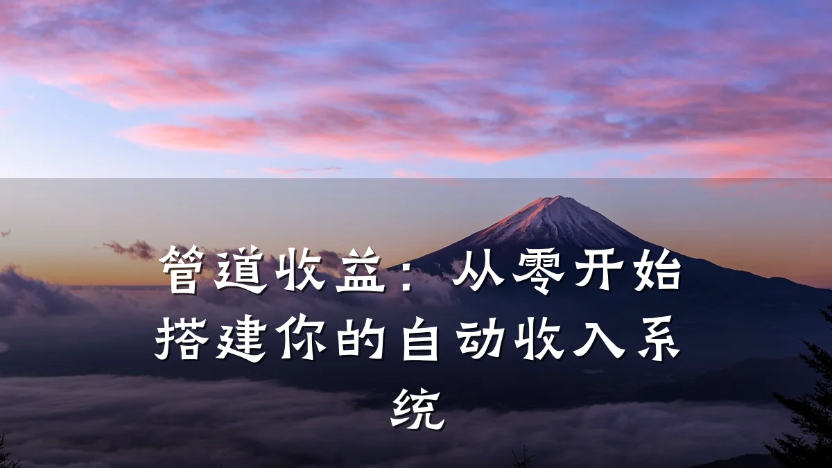 管道收益:从零开始搭建你的自动收入系统