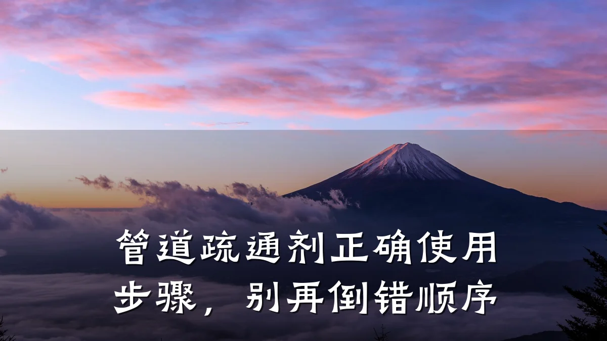 管道疏通剂正确使用步骤,别再倒错顺序