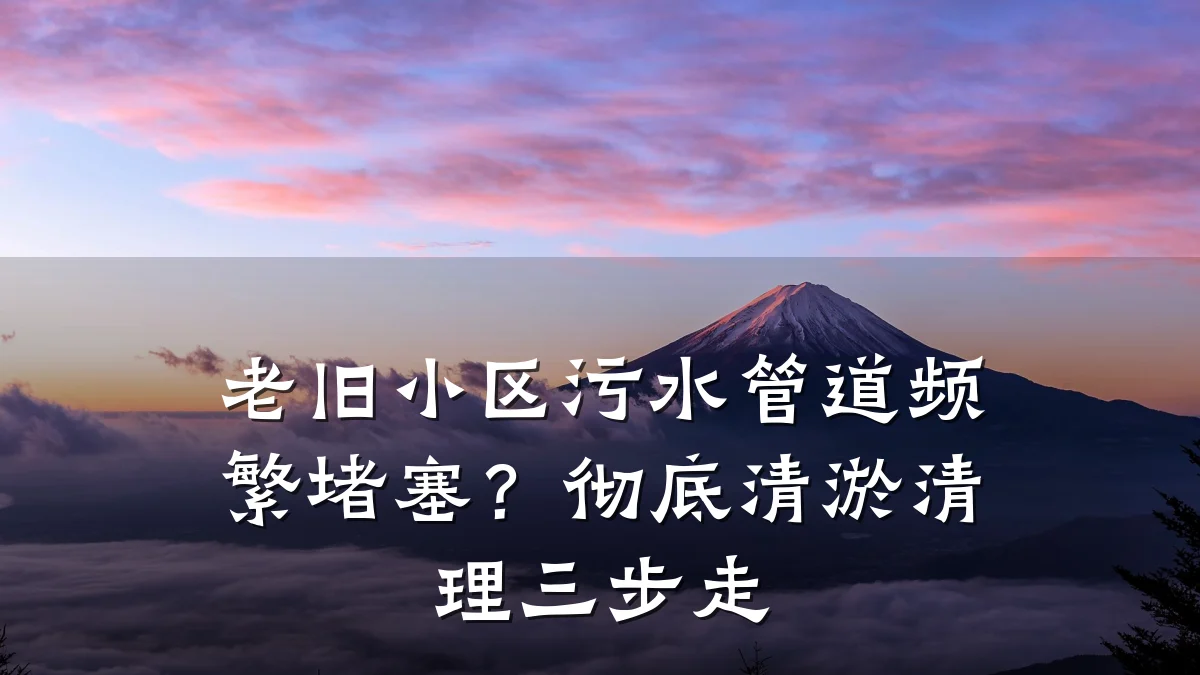 老旧小区污水管道频繁堵塞?彻底清淤清理三步走