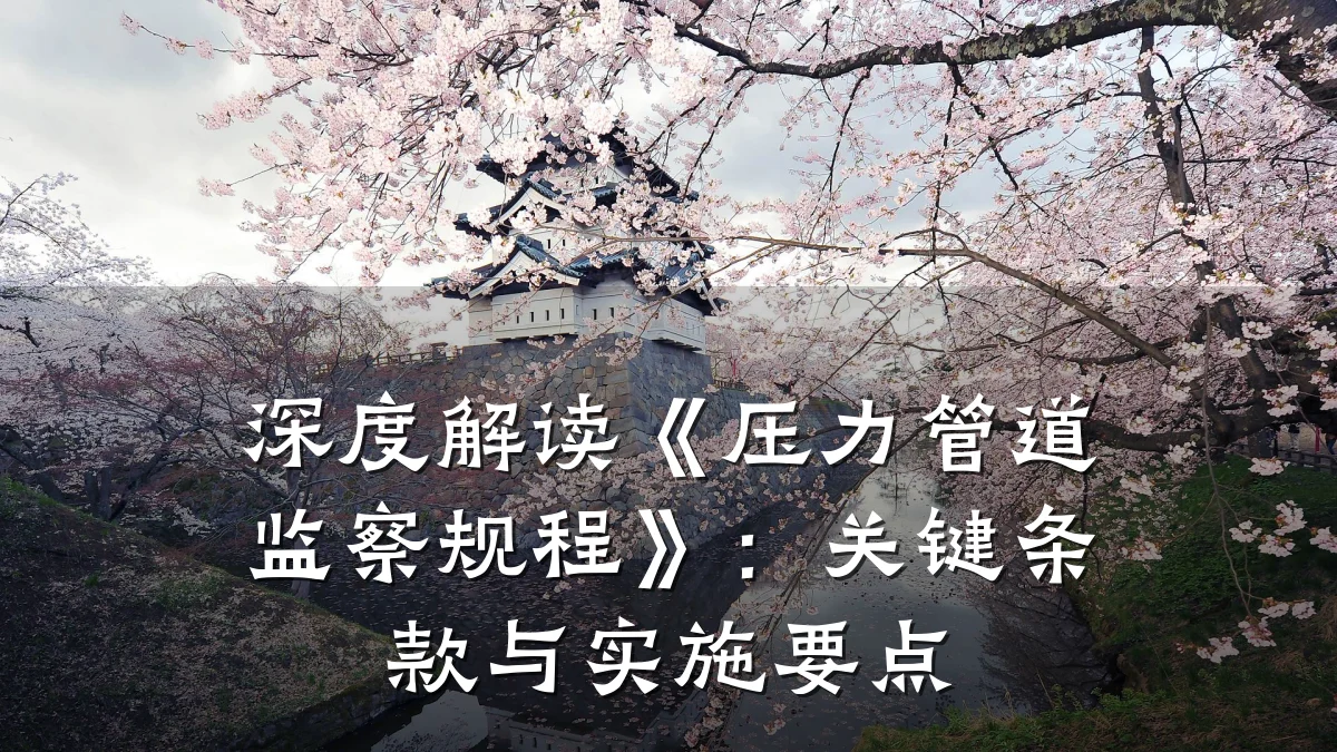 深度解读《压力管道监察规程》:关键条款与实施要点