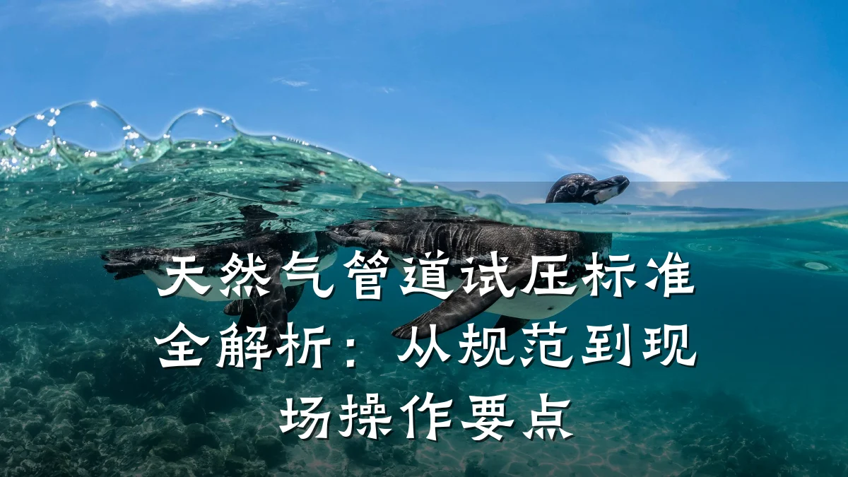 天然气管道试压标准全解析:从规范到现场操作要点
