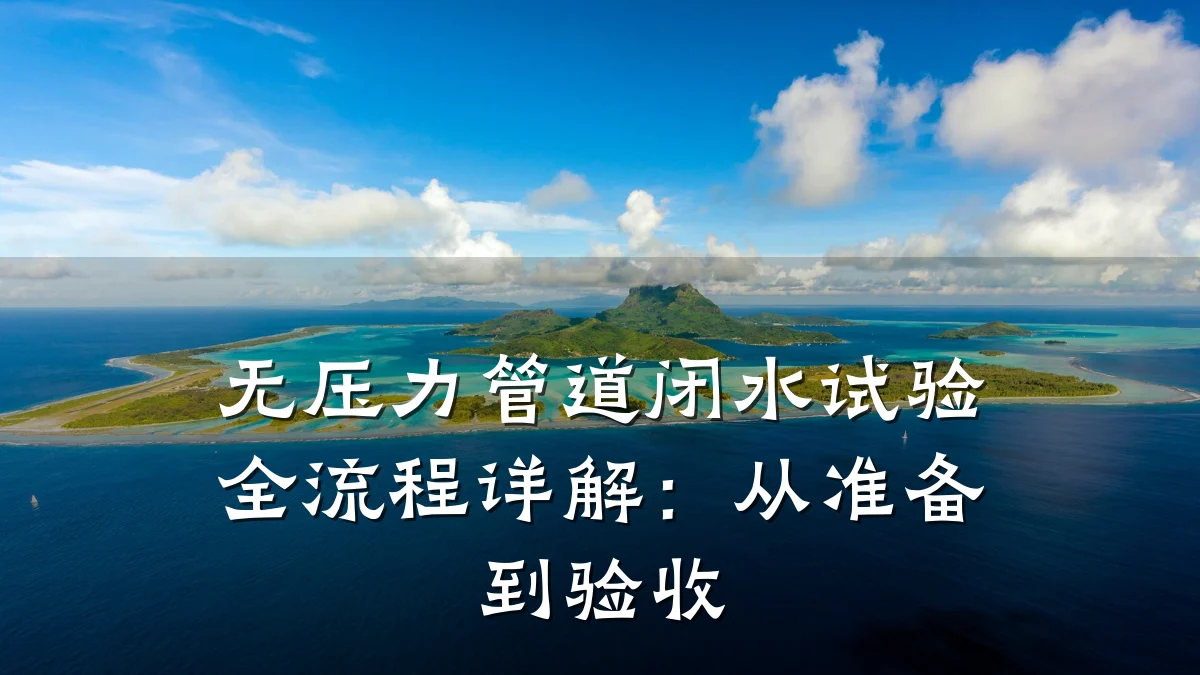 无压力管道闭水试验全流程详解：从准备到验收
