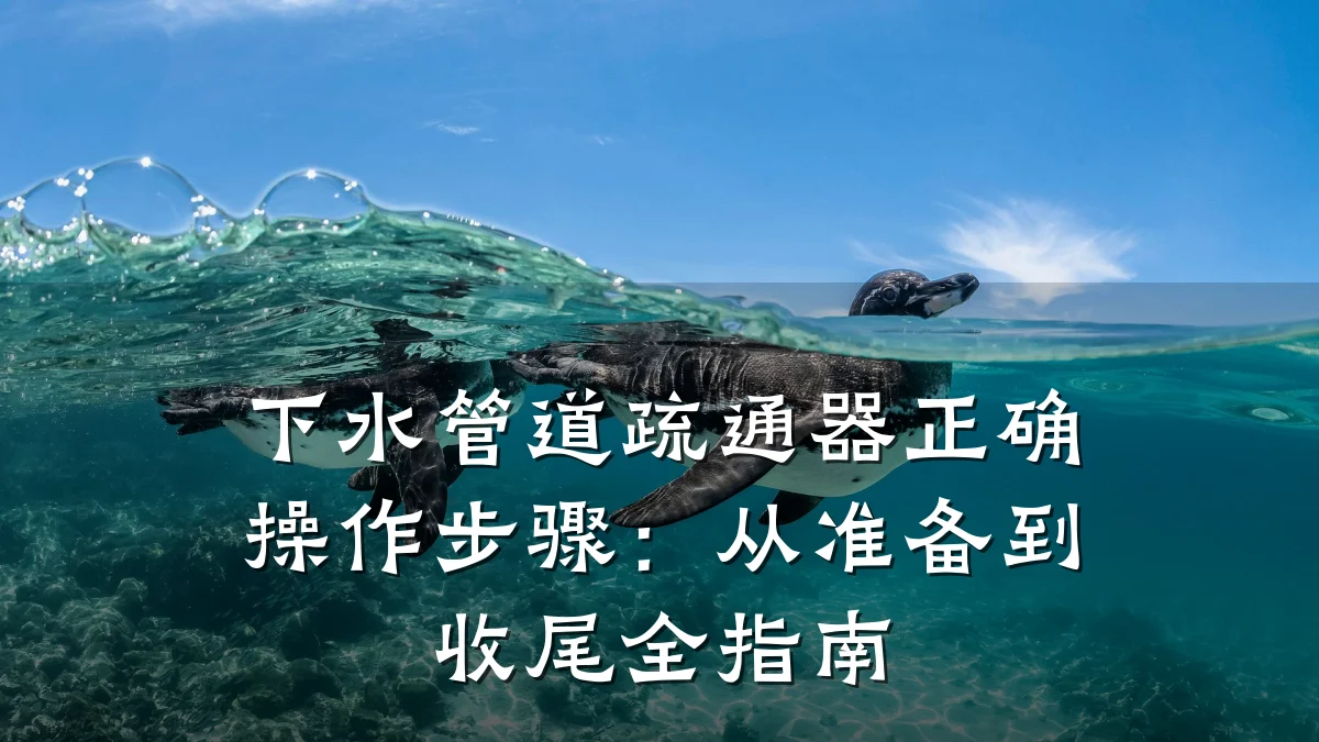 下水管道疏通器正确操作步骤:从准备到收尾全指南