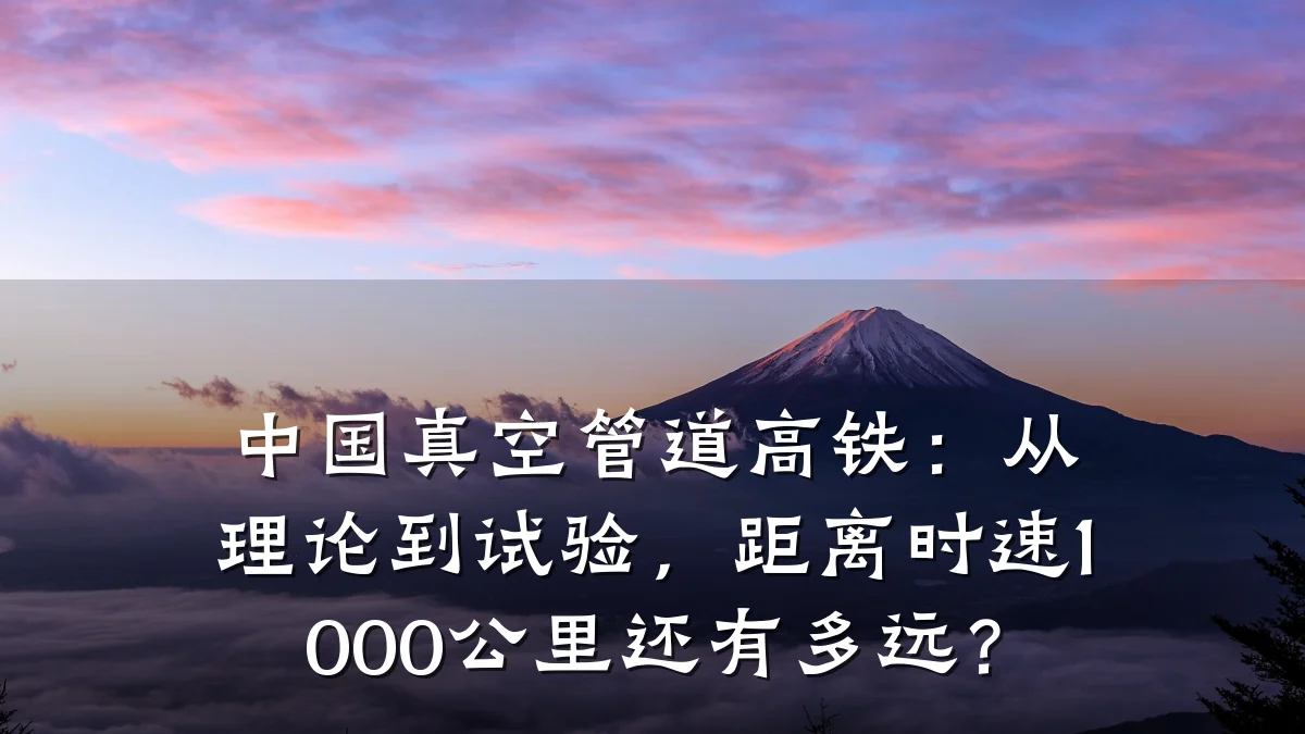 中国真空管道高铁:从理论到试验,距离时速1000公里还有多远?